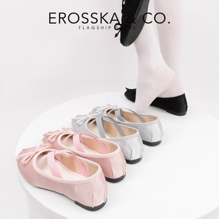 Erosska - Giày balletcore quai chéo mũi nhăn, kiểu dáng basic thời trang - EL115