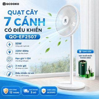 Quạt đứng,quạt điện Xiaomi Qcooko 7 Cánh CÔNG SUẤT LỚN SIÊU MÁT, điều khiển từ xa,hẹn giờ 9 tiếng,quạt cây