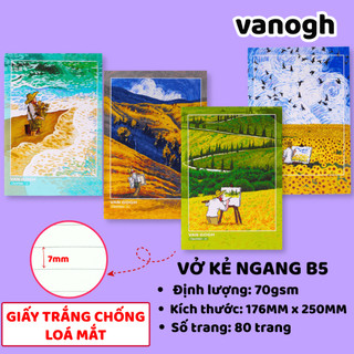 Vở Viết Classmate Vở Kẻ Ngang 80 Trang Tập Sinh Viên B5 Thiết Kế Van Gogh Giấy Mịn, Ghi Chép, Viết Bài NB5-08-0301