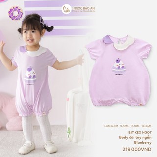 NBAN (3M-24M) Bộ body đùi bé gái cộc tay Blue Berry cotton thoáng mát,mặc đi chơi, đi học-CANDY5.25
