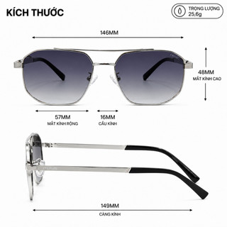 Kính Mát Dáng Phi Công Eye Plus 5188 Gọng Kính Kim Loai Chuôi Bọc Nhựa Mắt Kính Chống Nắng Và UV400