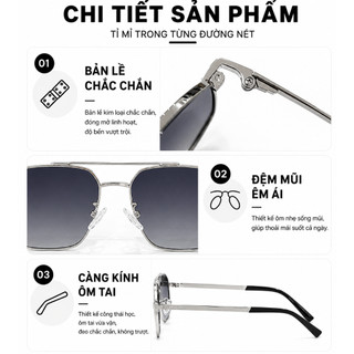 Kính Mát Dáng Phi Công Eye Plus 5188 Gọng Kính Kim Loai Chuôi Bọc Nhựa Mắt Kính Chống Nắng Và UV400