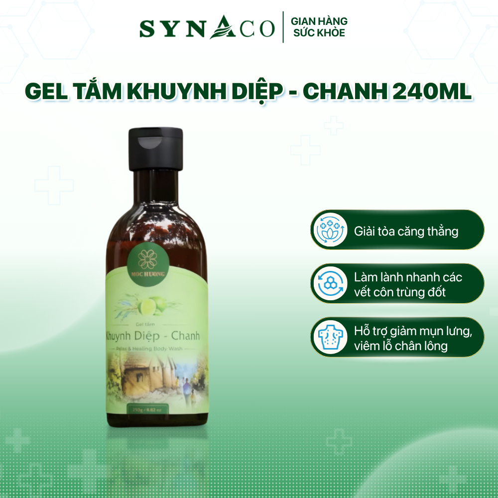 Gel tắm khuynh diệp - chanh – chai 240ml/38ml, hương thơm thanh mát | SYNACO