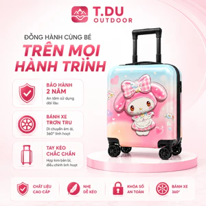 Vali Trẻ Em Kuromi, Capybara - Vali Kéo Cho Bé - Vali Du Lịch Cho Bé Gái, Bé Trai - Vali Size 18inch, 20inch, Vali Ngồi.