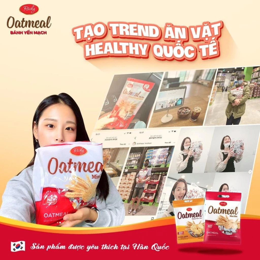 [MUA 3 TẶNG 1 QUAT]  Bánh Yến mạch Richy túi 206-220-250g Mini Bite (Sữa/Phô Mai)