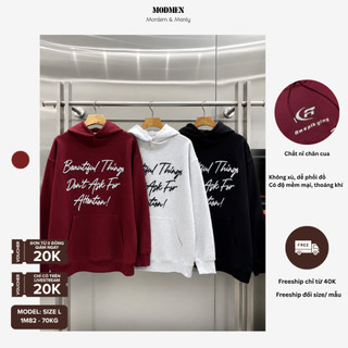 Áo Hoodie Nam Phom Rộng Nỉ Chân Cua Form Oversize In Chữ Basic Phong Cách Hàn Quốc