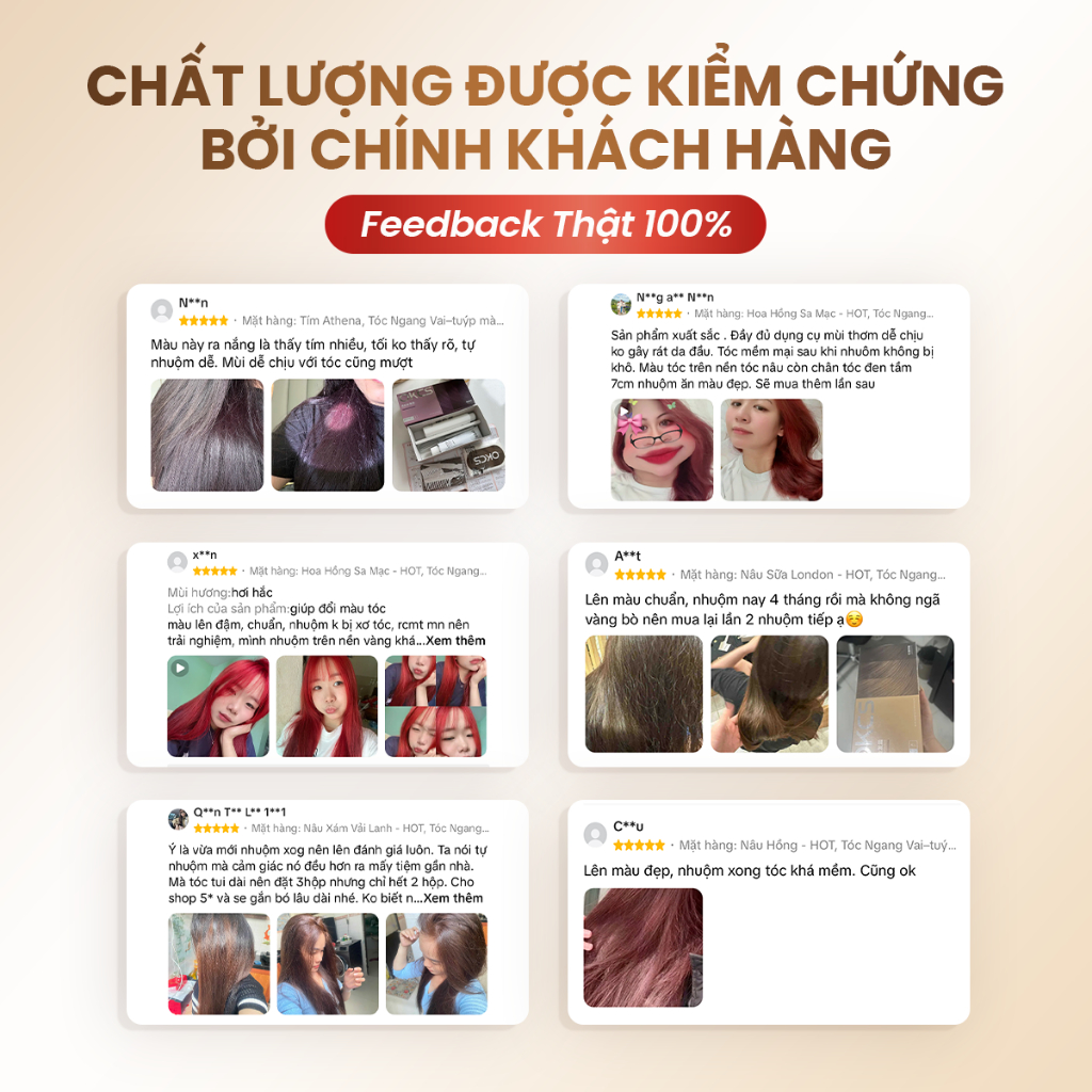 Kem nhuộm tóc tại nhà OKCS – Không cần tẩy, màu lên đều, chuẩn salon, phủ bạc tự nhiên, an toàn, giảm hư tổn cho tóc