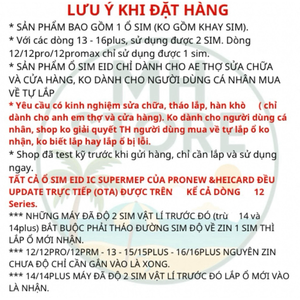 Ổ sim EID/MEP của HEICARD tích hợp IC SuperMEP cho 12-16plus, lắp 1-2 SIM Ko cần dùng sim ghép ngoài | BigBuy360 - bigbuy360.vn