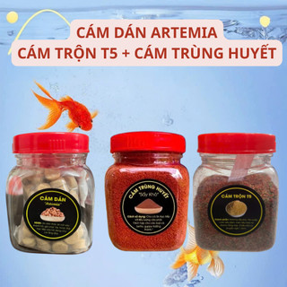 Cám Dán Artemia + Cám Trộn T5 + Cám Trùng Huyết, Combo Giúp Cá Tăng Size Phát Triển Toàn Diện