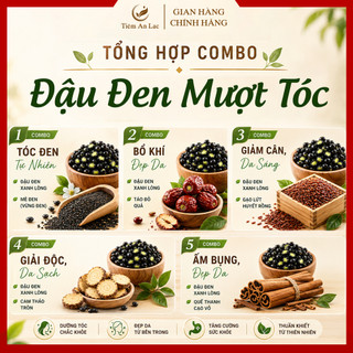 Set Trà Đậu Đen Mix 5 Vị Thảo Mộc, Hỗ Trợ Tóc Đen Mượt, Giảm Cân Tiêu Mỡ, Da Sạch Mụn, Sáng Tự Nhiên