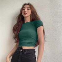 Aó thun crotop cổ tròn nhiều màu siêu xinh A1257