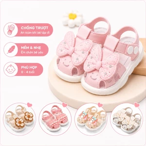 Sandal Bé Gái Chống Trượt Dép Tập Đi Cho Bé 0-4 Tuổi Dép Quai Hậu Mềm Êm ShinHome