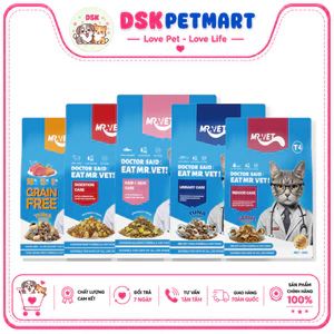 Hạt Cho Mèo MR.VET 1KG - Dòng T1,T2,T3.T4.G1 Chăm Sóc Da Và Mượt Lông , Kén Ăn , Hỗ Trợ Búi Lông