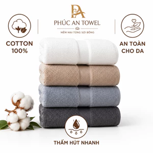 Khăn Tắm Cotton 100% Cao Cấp 60x120 50x100 Thấm Hút Nhanh Mềm Mại Khăn Người Lớn Phúc An Towel