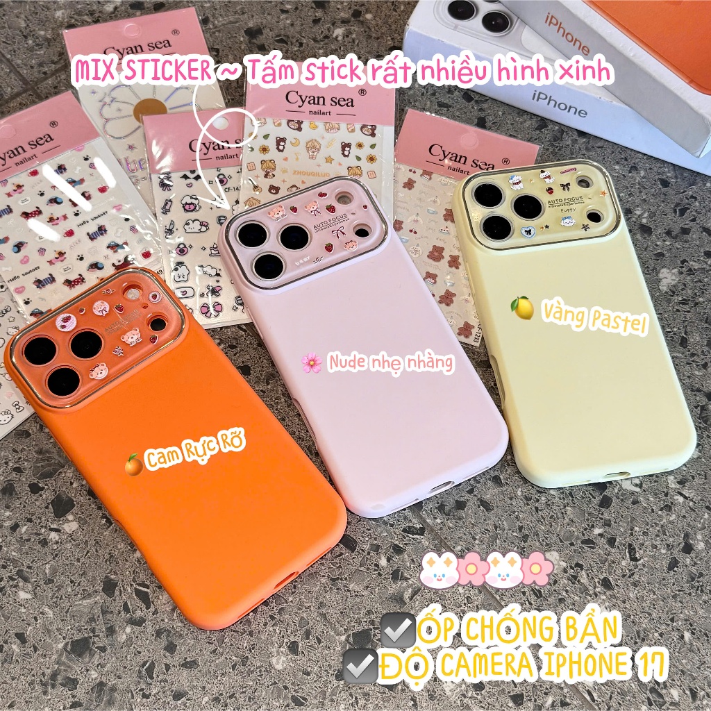 [CHỐNG BẨN HOT] ỐP LƯNG IPHONE ĐỘ CAMERA 17PROMAX CHỐNG BẨN BASIC - Nắng Case
