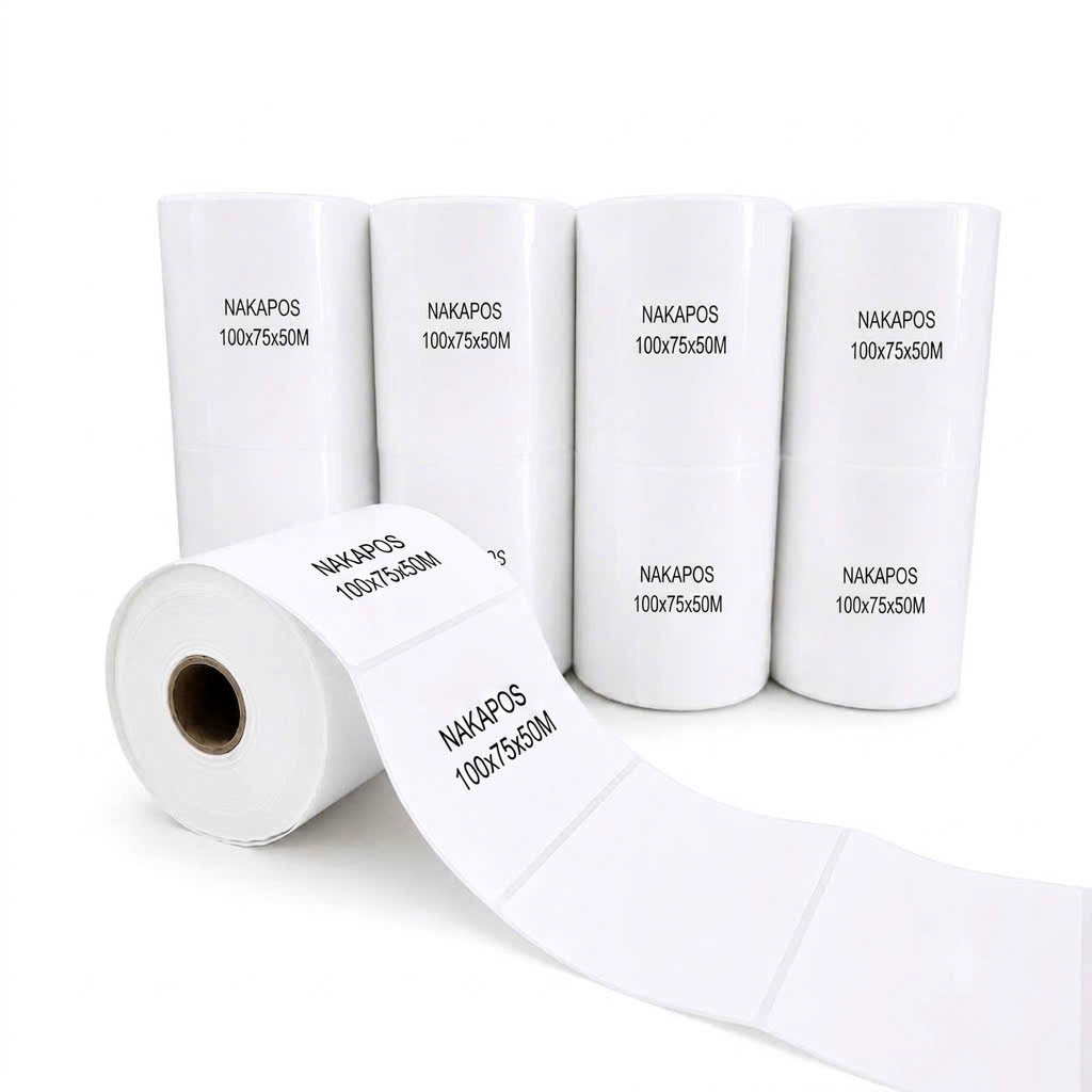 [THÙNG 30 CUỘN] TEM 100x75 GIẤY IN ĐƠN VNPOS 100x75MM GIẤY IN NHIỆT VIETTEL 100*75 DECAL MÃ VẠCH KHỔ LỚN 50M CUỘN BỰ