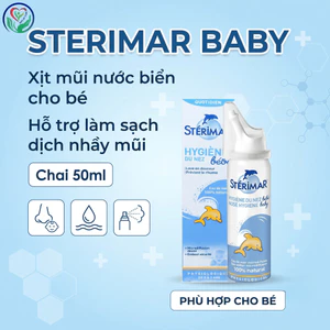 Sterimar Nose Hygiene Baby 50ml xịt mũi nước biển cho bé 0–3 tuổi, hỗ trợ vệ sinh mũi