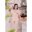 ST9348 Bộ pijama nữ đũi vân mây áo cộc quần dài