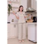 ST9348 Bộ pijama nữ đũi vân mây áo cộc quần dài