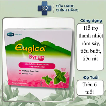 SIRO HO THẢO DƯỢC EUGICA hỗ trợ giảm ho và long đờm Hộp 30 gói