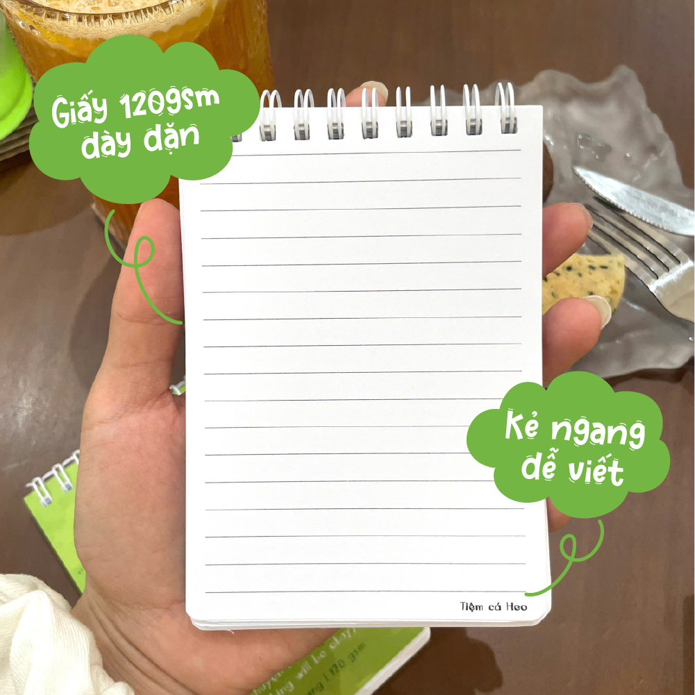 Sổ tay con mèo cam 60 trang dễ thương - Notebook lò xo kẻ ngang nhỏ gọn