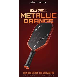 [Chính hãng] Vợt Pickleball Metalic Orange Facolos EliteXSE 16MM phiên bản limited viền mạ crom