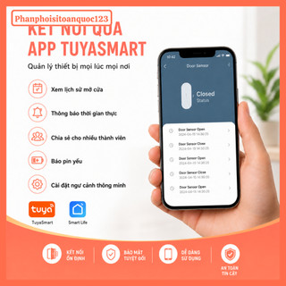 Cảm Biến Báo Động Mở Cửa WiFi FB-LINK Tuya Smart – Báo Về Điện Thoại – Còi Báo – Kết Nối Smart Life