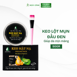 Gel Lột Mụn Đầu Đen Ngân Bình 50g - Hỗ Trợ Làm Sạch Mụn Cám Tặng Cọ Chính Hãng