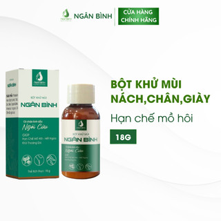 [MẪU MỚI NẮP RẮC] Bột Khử Mùi Hôi Nách Ngân Bình 18g - Chiết Xuất Ngải Cứu Giúp Khô Thoáng Da