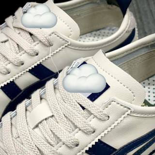 Giày thời trang cao cấp bigsize nam nữ cổ thấp đế bệt Onit màu trắng kẻ navy êm nhẹ,sneaker dáng thể thao đế thấp