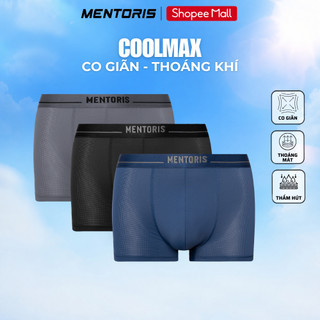 COMBO 3 Quần Lót Boxer Nam MENTORIS Vải Thun Lạnh, Lớp Lót Kháng Khuẩn, Thoáng Mát Dễ Chịu CB3MBX08