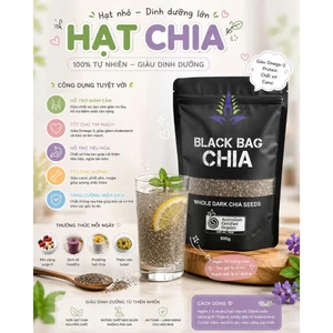 Hạt Chia Úc 500g Nguyên Hạt Chính Hãng Giàu Chất Xơ Dùng Pha Nước, Sữa Chua, Sinh Tố