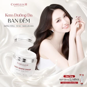 Kem dưỡng trắng ban đêm Camellia H Night White Cream tái tạo da mờ xỉn màu dưỡng da căng mịn