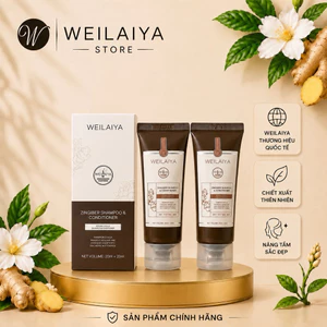 Set Mini Gội Xả Gừng Thảo Mộc Weilaiya Zingiber 20ml x2 - Bộ Gội Xả Du Lịch Ngừa Rụng Tóc,Chính Hãng