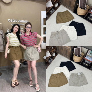 Chân váy bò túi sau cạp bán chun basic (hàng QC) #6378