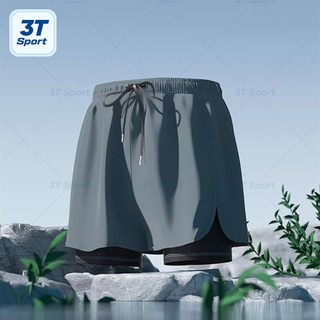 Quần bơi nam cao cấp 2 lớp nhanh khô, quần short thể thao nam thoáng khí, đi bơi đi biển, tập gym