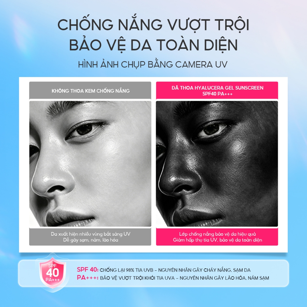 Kem Chống Nắng Hyalucera The Originote 3 in 1 Chống Nắng mặt Dưỡng Ẩm Kem Lót Sunscreen Gel SPF40 PA+++