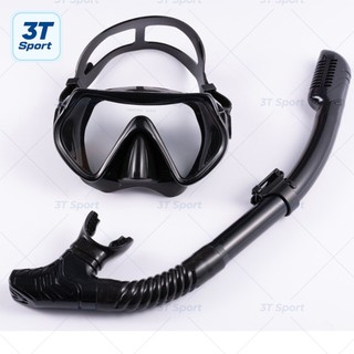 Bộ kính lặn đi biển chuyên nghiệp kèm ống thở chống nước kính cường lực snorkeling - KLOT-3T08