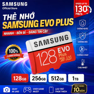 Thẻ nhớ Micro SD Samsung EVO Plus Class 10 1TB / 128 / 256 / 512GB cho camera quan sát / điện thoại