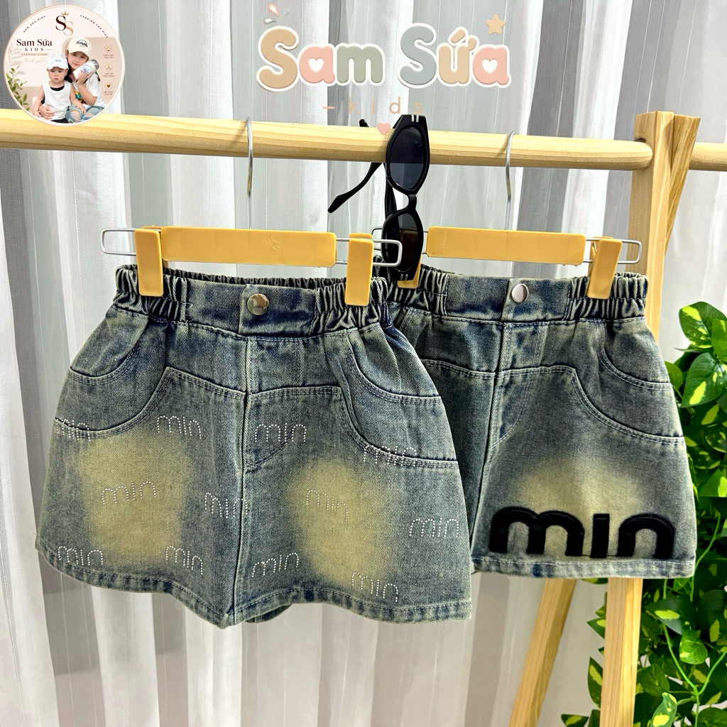 {HÀNG SẴN} 💙 CHÂN VÁY JEAN BÉ GÁI MINMIN – Dáng Chữ A Xinh, Chất Jean Mềm, Phong Cách Năng Động | Sam Sứa Kids