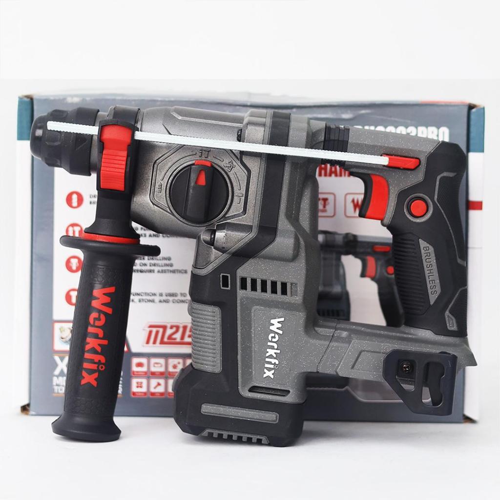 Khoan Đục Bê Tông 3 Chức Năng Workfix WK-RH2203PRO Lực đập 3J Có AntiKickBack,Giảm Rung RVT 6 Tốc Độ
