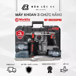 Khoan Đục Bê Tông 3 Chức Năng Workfix WK-RH2203PRO Lực đập 3J Có AntiKickBack,Giảm Rung RVT 6 Tốc Độ