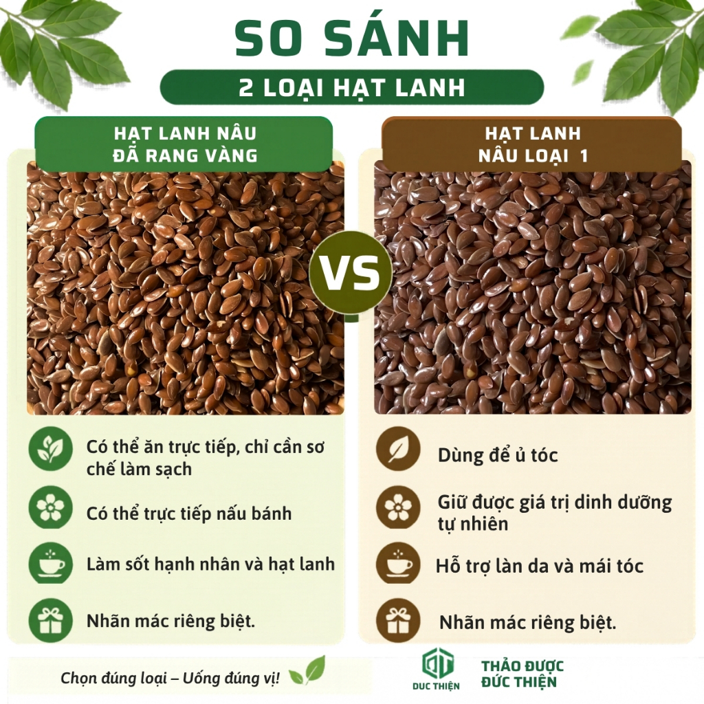 1kg Hạt Lanh Nâu Canada Hữu Cơ - Hỗ Trợ Ăn Kiêng, Ăn Eat Clean, Làm Bánh Bổ Sung Dinh Dưỡng Và Ủ Tóc