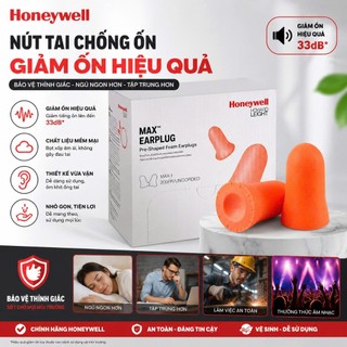 Nút bịt tai giảm tiếng ồn hiệu quả Honeywell Max-1 ( Giảm tiếng ồn lên tới 33DB)