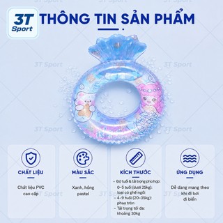 Phao bơi em bé có ghế ngồi hình vỏ sò dễ thương PVC bền chắc chống lật dùng đi bơi biển PTR-VS