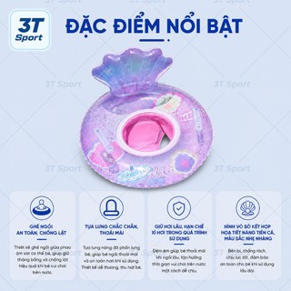 Phao bơi em bé có ghế ngồi hình vỏ sò dễ thương PVC bền chắc chống lật dùng đi bơi biển PTR-VS