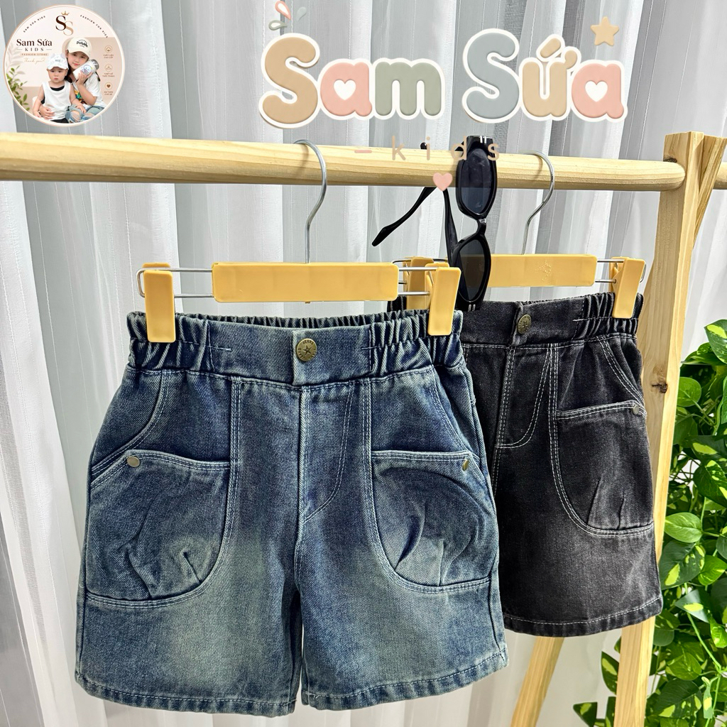 {HÀNG SẴN} 🇰🇷 QUẦN SHORT NGỐ TÚI HỘP – Phong Cách Hàn Quốc, Form Năng Động, Chất Jean Mềm Mát Dễ Mặc | Sam Sứa Kids