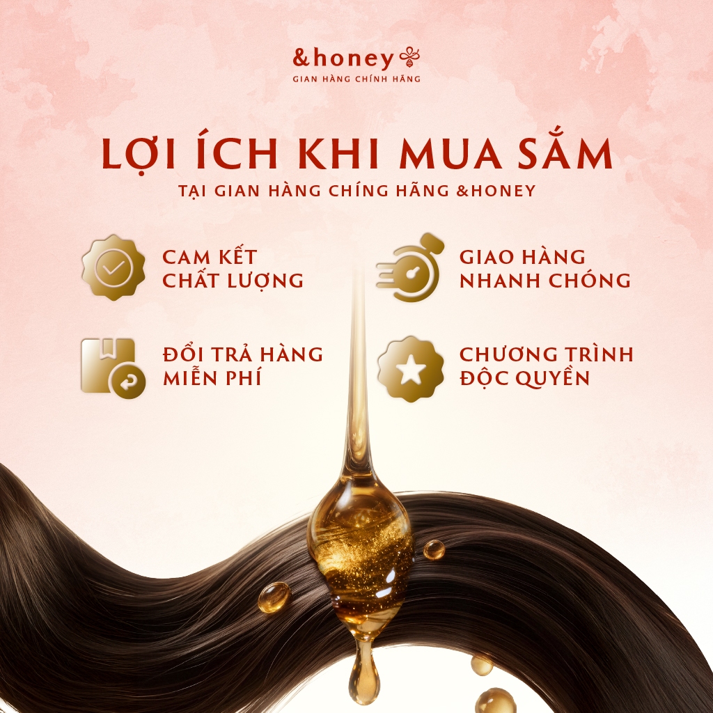 Bộ Dầu Gội Xả &HONEY MELTY MOIST Phục Hồi Dưỡng Tóc Suôn Mượt Vào Nếp