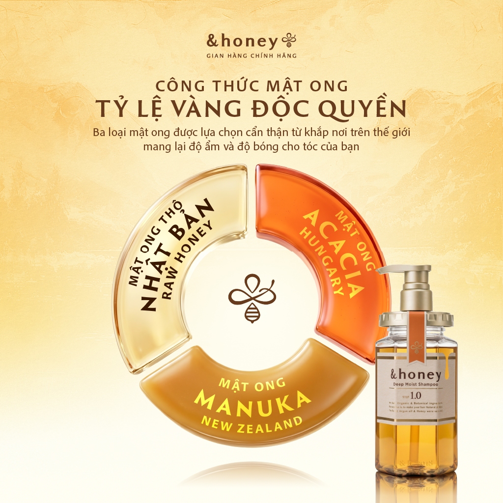 Bộ Dầu Gội Dầu Xả Dưỡng Tóc Chuyên Sâu &Honey Deep