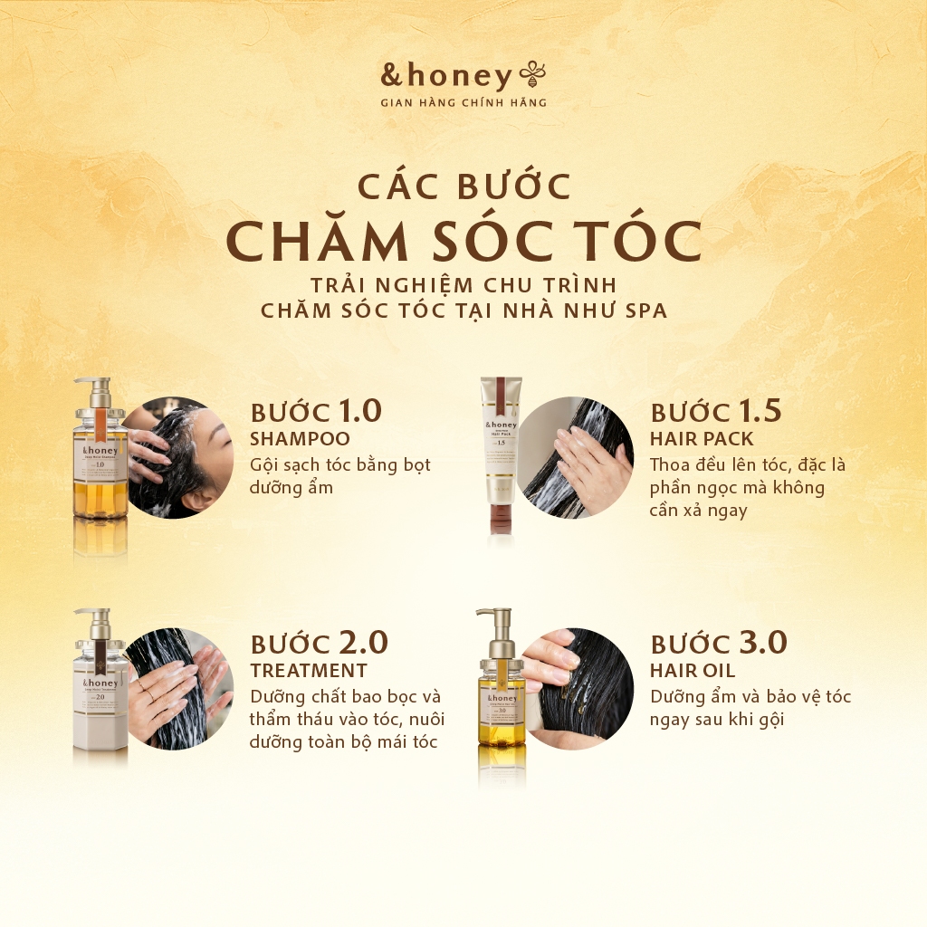 Bộ Dầu Gội Dầu Xả Dưỡng Tóc Chuyên Sâu &Honey Deep